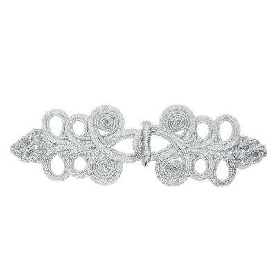 Плетёная застежка серебро длина 22 см, в наборе 10 штук