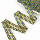 Тесьма «Зигзаг», ширина 3.5 см, в рулоне 25 м, сине-голубо-золотая - Фото 2