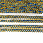 Тесьма «Зигзаг», ширина 3.5 см, в рулоне 25 м, сине-голубо-золотая - Фото 3