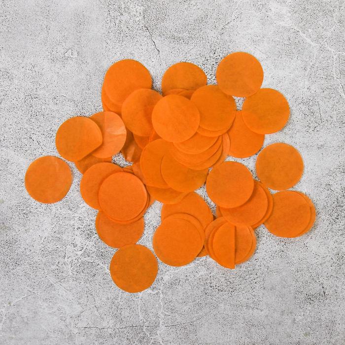 Наполнитель для шара «Конфетти-круг», 2,5 см, бумага, цвет оранжевый, 100 г - Фото 1