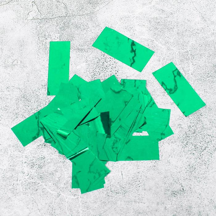 Наполнитель для шаров «Конфетти-прямоугольник», 100 г, 5 см, фольга, зелёный - Фото 1