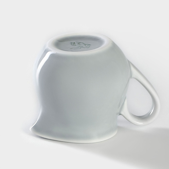 Молочник фарфоровый «Акварель», 65 мл, цвет светло-серый - фото 1883655982