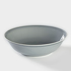 Салатник фарфоровый «Акварель», 1 л, цвет светло-серый - фото 5753080