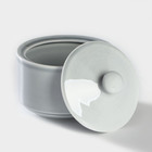 Сахарница фарфоровая «Акварель», 250 мл, цвет светло-серый - фото 24235502