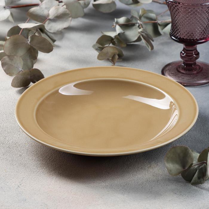 Тарелка глубокая «Акварель», 550 мл, d=22,5 см, цвет золотисто-коричневый