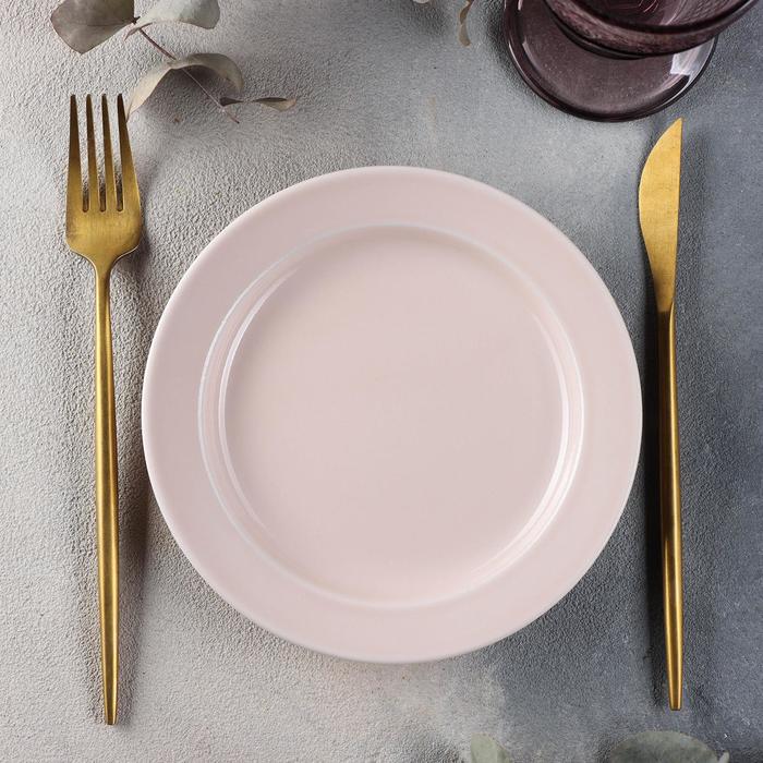 Тарелка мелкая «Акварель», d=17,5 см, цвет розовый - Фото 1