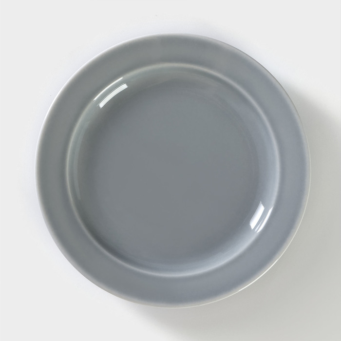 Тарелка фарфоровая «Акварель», d=17,5 см, цвет светло-серый - Фото 1