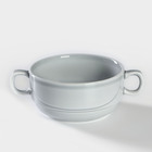 Чашка бульонная фарфоровая «Акварель», 380 мл, цвет светло-серый - фото 11609926