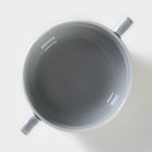 Чашка бульонная фарфоровая «Акварель», 380 мл, цвет светло-серый - Фото 3