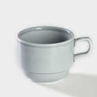 Чашка чайная «Акварель», 200 мл, фарфор, цвет светло-серый - фото 9204666