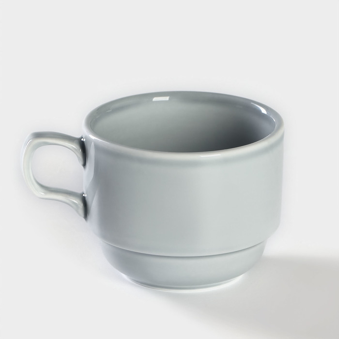 Чашка чайная «Акварель», 200 мл, фарфор, цвет светло-серый - фото 1892517982