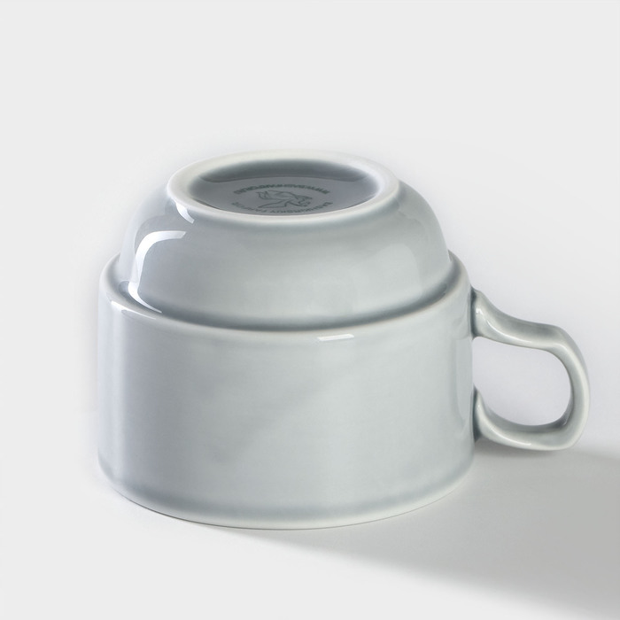 Чашка чайная «Акварель», 200 мл, фарфор, цвет светло-серый - фото 1892517983