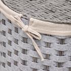 Корзина для хранения плетёная Доляна «Уют», 44×44×53 см, цвет серый - Фото 4