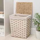 Корзина для белья Доляна «Уют», плетёная, ручная работа, 34×25×41 см, бежевая - Фото 2