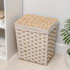 Корзина для белья Доляна «Уют», плетёная, ручная работа, 34×25×41 см, бежевая - Фото 3