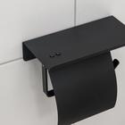 Держатель для туалетной бумаги с полочкой, 18×10,3×14 см, цвет чёрный - фото 7767187