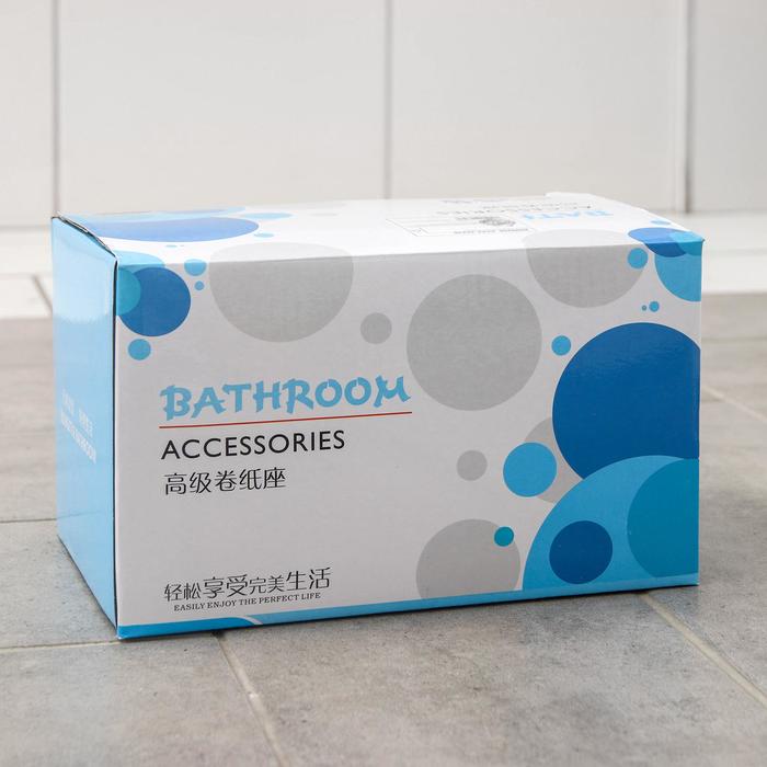 Держатель для туалетной бумаги с полочкой, 18×10,3×14 см, цвет чёрный - фото 1901359506