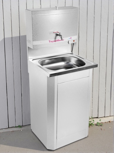 Умывальник "ТермМикс", с ЭВН, нержавеющая мойка, 1250 Вт, 17 л, цвет белое серебро