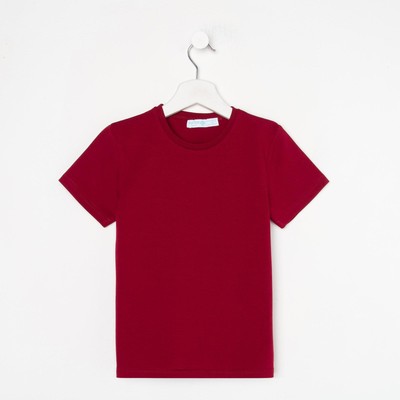 Футболка для мальчика KAFTAN: Basic line, бордо, размер 32 (110-116 см)
