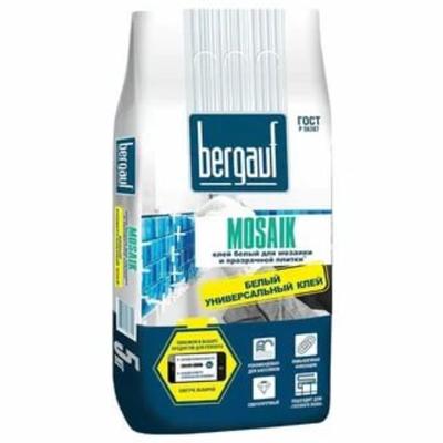 Клей для плитки, мозаики и бассейнов BERGAUF MOSAIK С2, 5кг