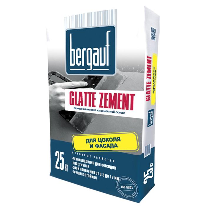 Шпаклевка цементная BERGAUF Glatte Zement, серая, 25кг - Фото 1