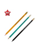 Набор карандашей чернографитных Calligrata, 3 штуки, HB, с ластиком, шестигранные, пластиковые, МИКС - Фото 3