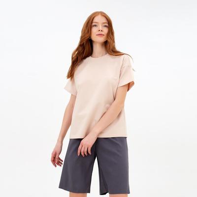 Футболка женская MINAKU REGULAR FIT: бежевая, р-р 52