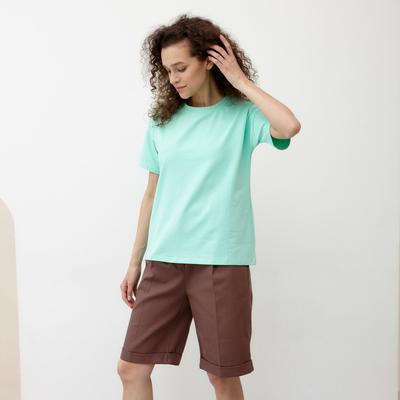 Футболка женская Basic line, цвет мятный, р-р 46