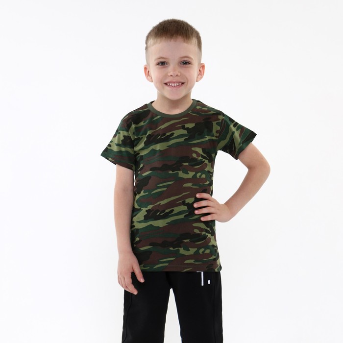 Футболка для мальчика, цвет камуфляж, рост 134 см - Фото 1