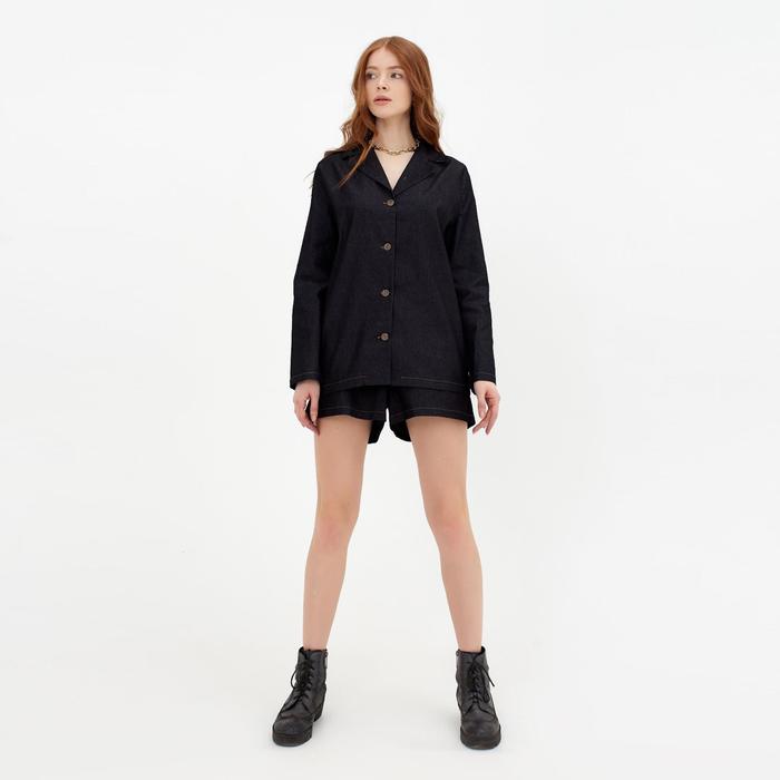 Костюм женский (жакет, шорты) MINAKU: Enjoy цвет чёрный, размер 48 49391