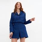 Костюм женский (жакет, шорты) MINAKU: Enjoy цвет синий, размер 42 - Фото 4