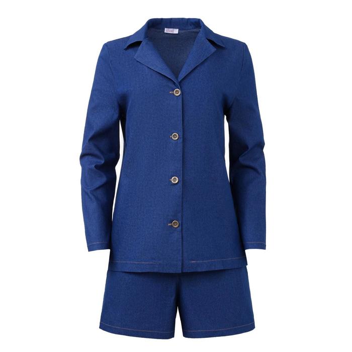 Костюм женский (жакет, шорты) MINAKU: Enjoy цвет синий, размер 42 49394