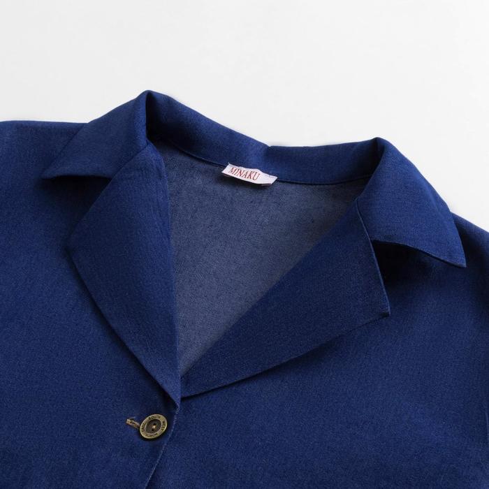 Костюм женский (жакет, шорты) MINAKU: Enjoy цвет синий, размер 42 49394