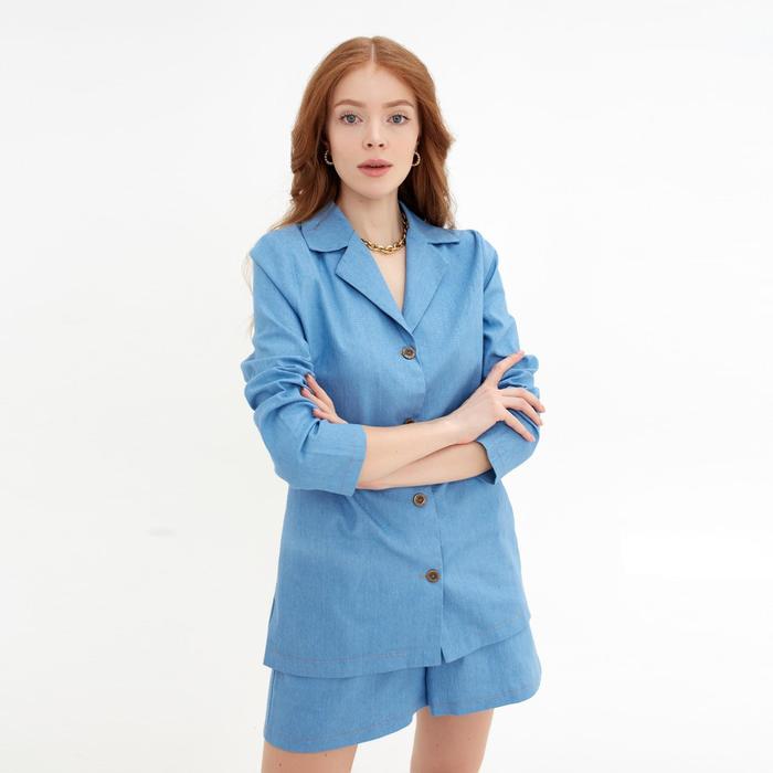 Костюм женский (жакет, шорты) MINAKU: Enjoy цвет голубой, р-р 42 49396