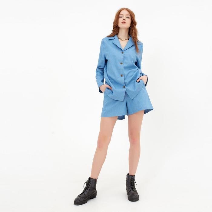 Костюм женский (жакет, шорты) MINAKU: Enjoy цвет голубой, р-р 42 49396