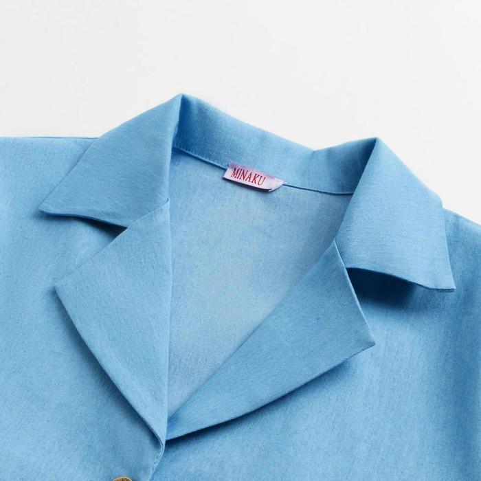 Костюм женский (жакет, шорты) MINAKU: Enjoy цвет голубой, р-р 42 49396