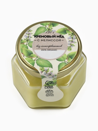 Мёд кремовый ORGANIC, с мелиссой, 120 г
