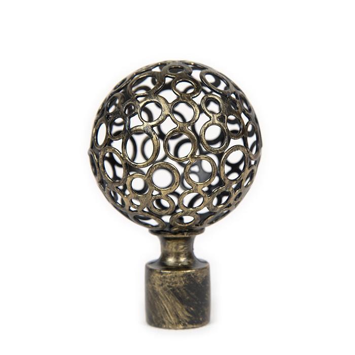 Наконечник «Левша Ажур», d=1.6 см, 2 шт., цвет коричневое золото