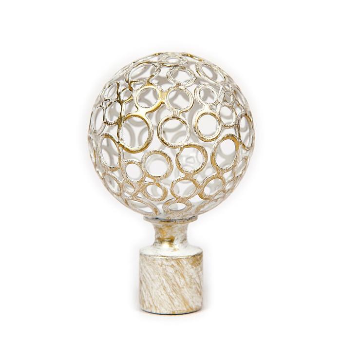 Наконечник «Левша Ажур», d=1.6 см, 2 шт., цвет слоновая кость, золото