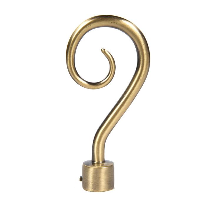 Наконечник «Левша Крюк», d=1.6 см, 2 шт., цвет старое золото