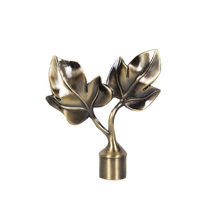 Наконечник «Левша Фиговый лист», d=1.6 см, 2 шт., цвет старое золото