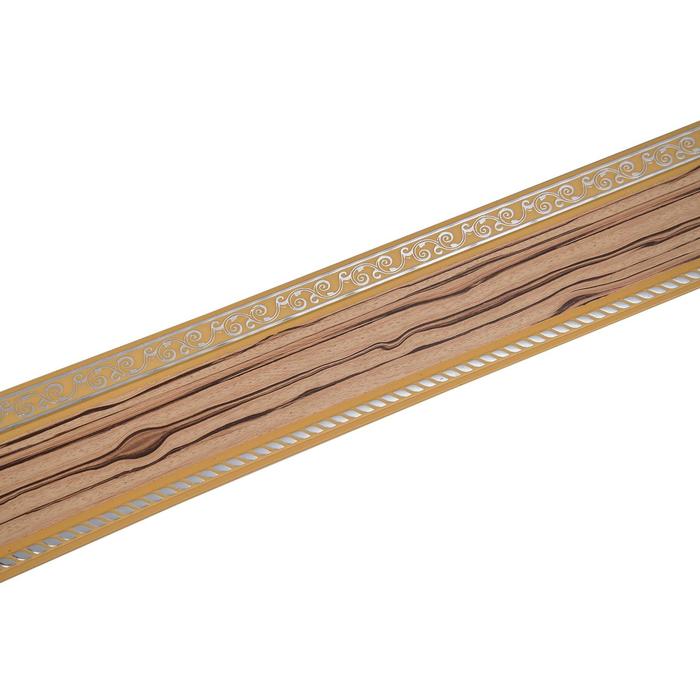 Планка для карниза «Есенин», высота 7 см, длина 25 м, цвет серебро/зебрано натуральный - Фото 1