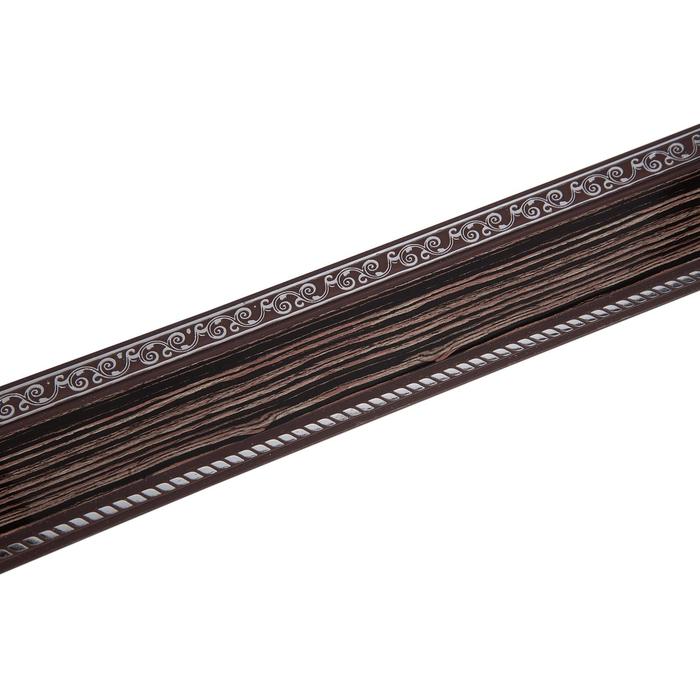 Планка для карниза «Есенин», высота 7 см, длина 25 м, цвет серебро/зебрано шоколад