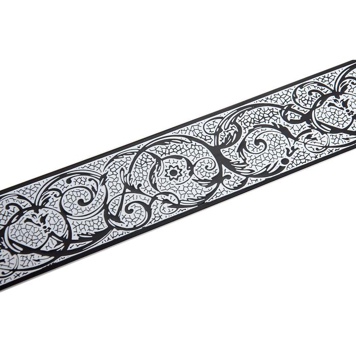 Планка для карниза «Вензель», высота 7 см, длина 25 м, цвет белый с чёрным