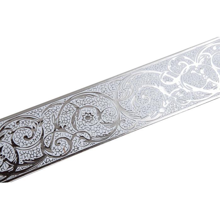 Планка для карниза «Вензель», высота 7 см, длина 25 м, цвет серебро, белый - Фото 1