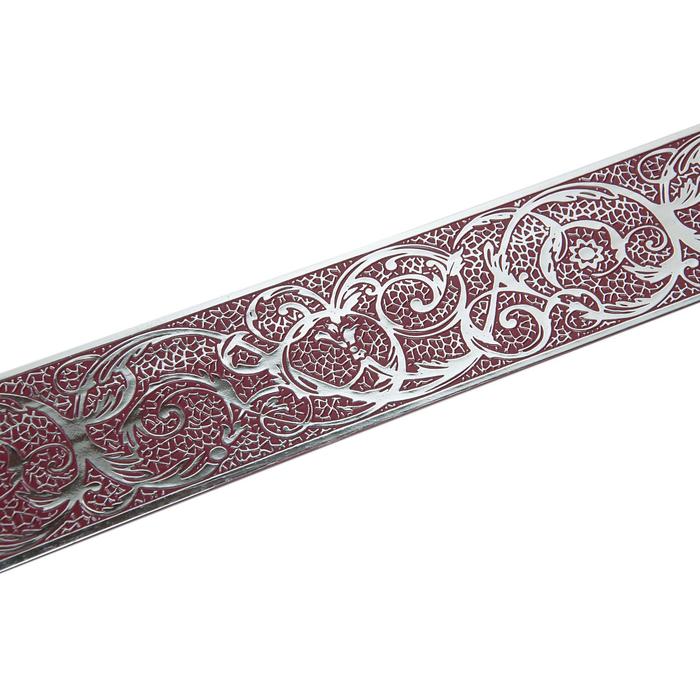 Планка для карниза «Вензель», высота 7 см, длина 25 м, цвет серебро, бордо