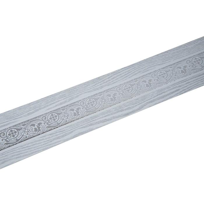 Планка для карниза «Грация», высота 7 см, длина 25 м, цвет серебро, патина белая