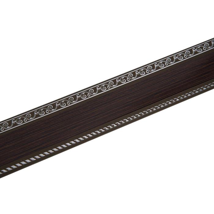 Планка для карниза «Есенин», высота 7 см, длина 25 м, цвет серебро/венге