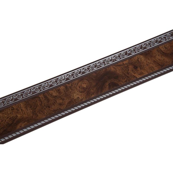 Планка для карниза «Есенин», высота 7 см, длина 25 м, цвет серебро/карельская берёза