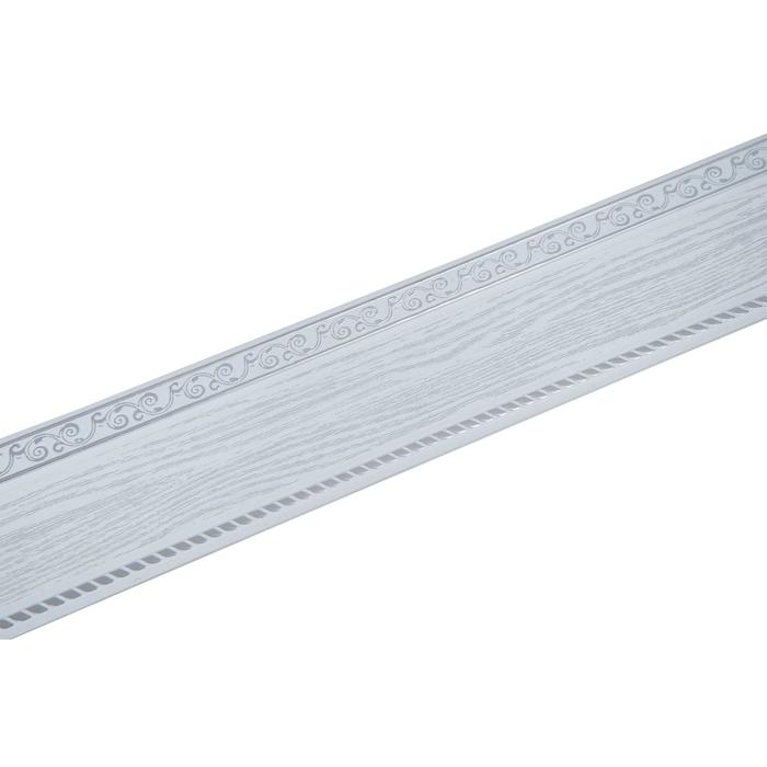 Планка для карниза «Есенин», высота 7 см, длина 25 м, цвет серебро/патина белая